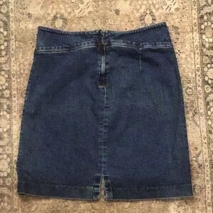 Jones New York Blue Pencil Midi Skirt with Slit